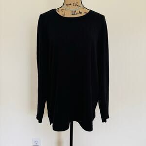 Cyrus Womens Black Crewneck Tunic Loose Top Size XL